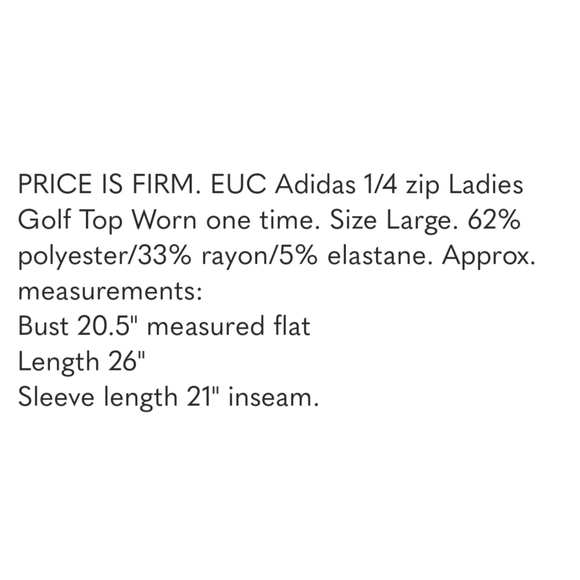 🏷 CLEARANCE! Adidas 1/4 Zip Ladies Golf Top - Picture 8 of 8